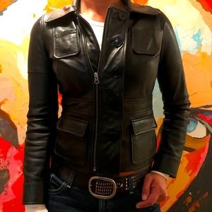 Black leather jacket